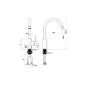 Vòi rửa bát nóng lạnh Hafele HT25-SH1F220 570.85.047 Đen mờ