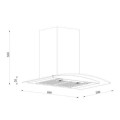 Máy hút mùi kính cong áp tường GrandX GX H70C55B