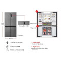 Tủ lạnh 4 cánh Multi Doors Inverter 660 lít Aqua AQR-M727XA(GS)U1