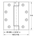 BẢN LỀ BẬT CHROME MỜ 114MM Hafele 926.10.141