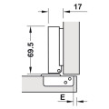Bản lề trùm ngoài metalla SM 110° giảm chấn Hafele 315.11.750