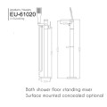 Vòi sen tắm gắn bồn EuroKing EU-61020 Black