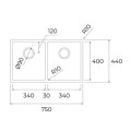 Chậu rửa bát Teka BX R10 2B 750 BW 115040033