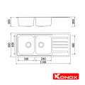 Chậu rửa chén bát Konox Artusi KS11650 1D Bàn phải