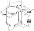 Thùng rác gắn cửa màu trắng Hafele 502.12.729 15L