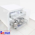 Giá xoong nồi, bát đĩa đa năng nan dẹt inox mờ Kit Plus BM VIP.60