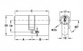 Ruột khóa 2 đầu Hafele 916.00.013, 71mm Đồng thau