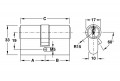 Ruột khóa 2 đầu Hafele 916.00.057, 63mm Đồng thau