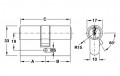 Ruột khóa 2 đầu Hafele 916.08.448, 101mm Đồng thau