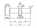 Ruột khóa cho cửa phòng vệ sinh Hafele 916.63.641, 66mm Đồng thau