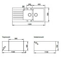 Chậu rủa bát đá Hafele HS19 - GED2S80 570.35.570 - màu xám
