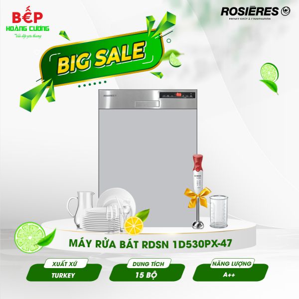 Máy rửa bát bán âm tủ 15 bộ wifi Rosieres RDSN 1D530PX-47