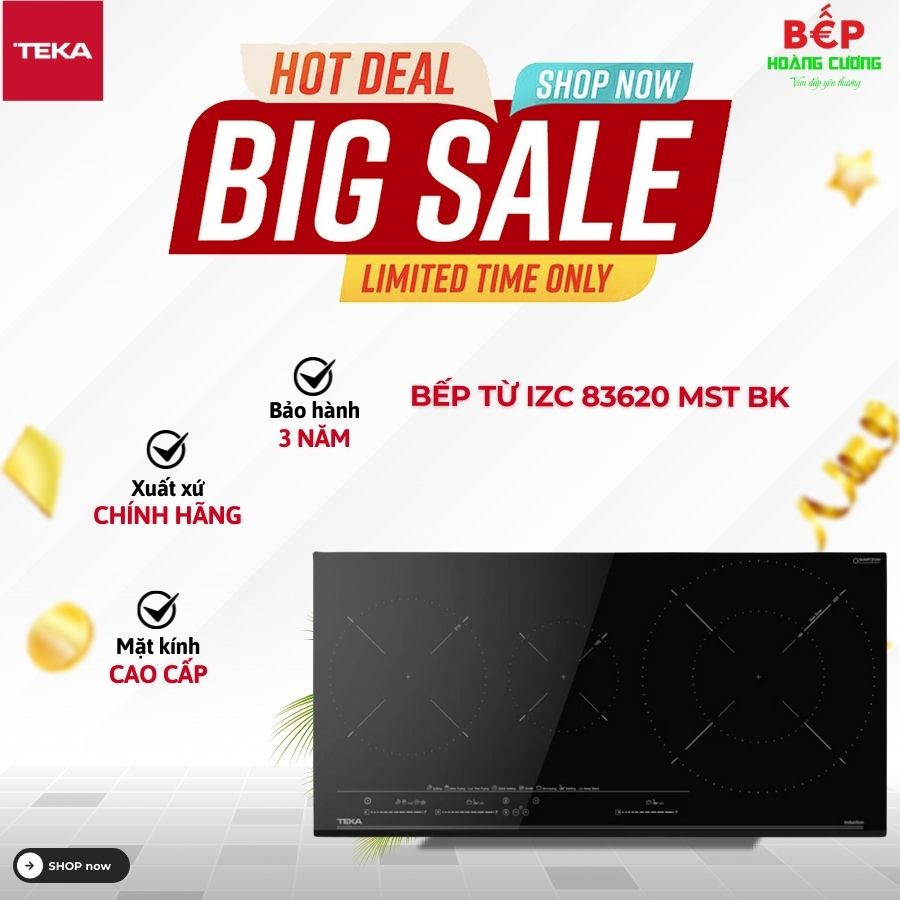 Bếp từ Teka 3 vùng nấu IZC 83620 MST BK lắp âm 112500039