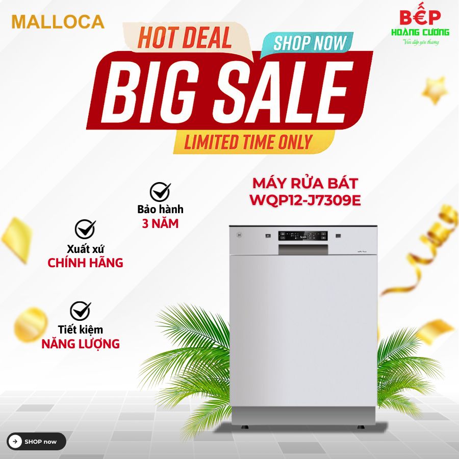 Máy rửa bát Malloca WQP12-J7309E